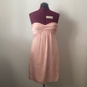 Size 2 BCBG MAXAZRIA Pink Satin Strapless Dress